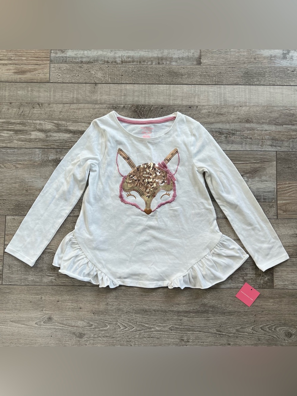NWT Isaac Mizrahi Girls Fox Long Sleeve Top Size 5/6
